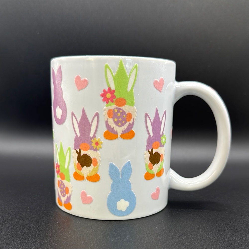 Easter Gnome Mug - White with Multicolor Design